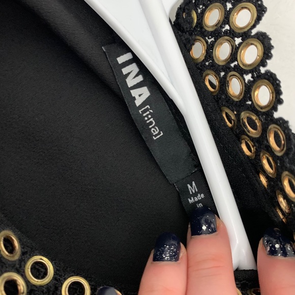 Ina Dress with Gold Grommet Collar - Picture 3 of 3